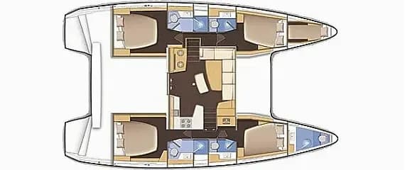 Lagoon 42 in Lefkada / D-Marin Marina Lefkas 的甲板布局图