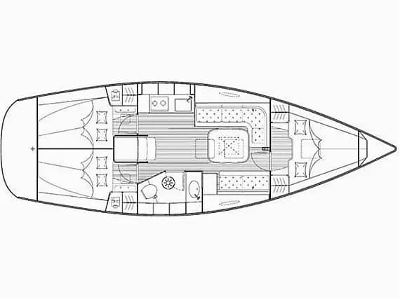 Deck plan of Bavaria 35 Cruiser in Lemmer