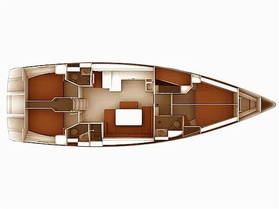 Deck plan of Bavaria Cruiser 51 in Kos / Marina Kos