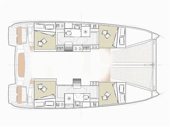 Planul punții pentru Excess 11 in Göcek Mucev Marina