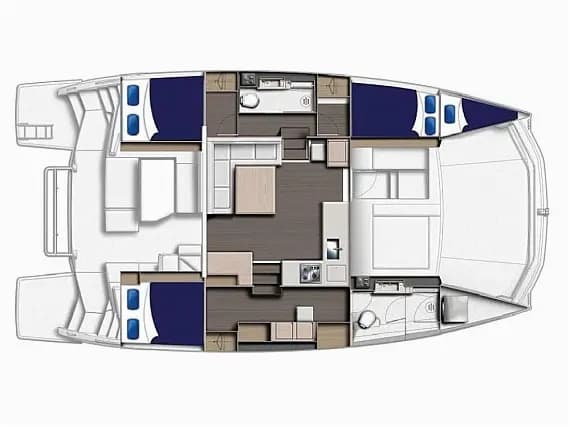 Planul punții pentru Leopard 43 PC in Ibiza / Sant Antoni de Portmany Port
