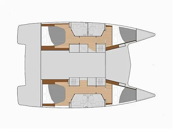 Lucia 40 in Lefkada / Port of Lefkas 的甲板布局图
