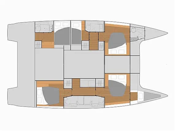 План на палубата на Tanna 47 in Skradin / ACI Marina Skradin