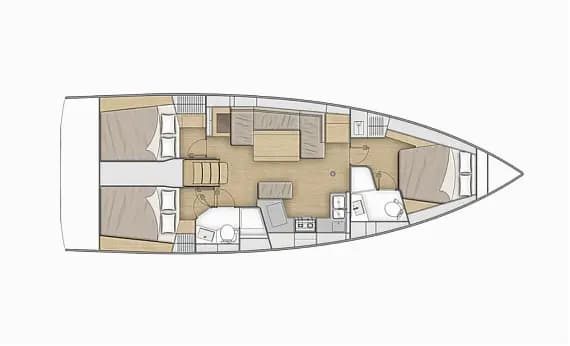 Deck plan of Oceanis 40.1 in Split / ACI Marina Split