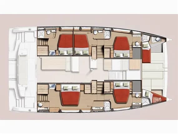 Planul punții pentru Bali 5.2 in Lefkada / Marina Perigiali