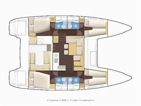 Planul punții pentru Lagoon 400 S2 in Split / ACI Marina Split