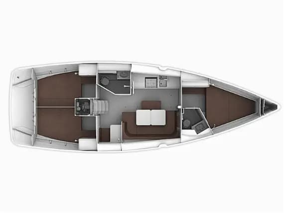 Deck plan of Bavaria Cruiser 41 in Palairos / Marina Paleros
