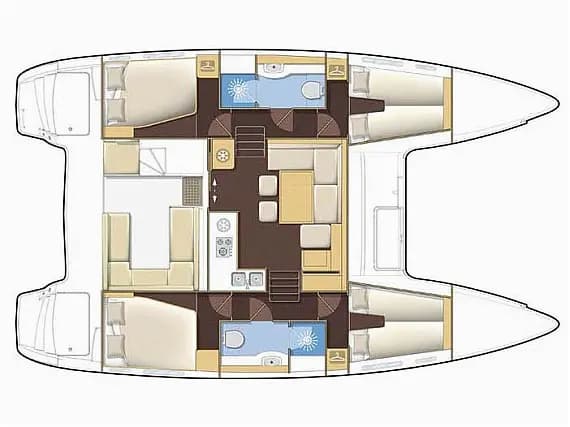 Planul punții pentru Lagoon 400 in Ibiza / Club Nautico Ibiza