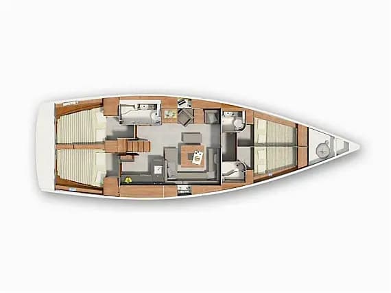 Deck plan of Hanse 455 in Seget Donji / Marina Baotić