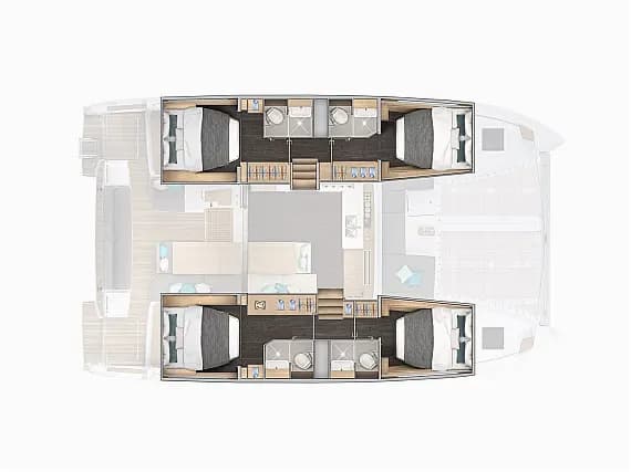 Planul punții pentru Lagoon 43 in Kaštel Gomilica / Marina Kaštela