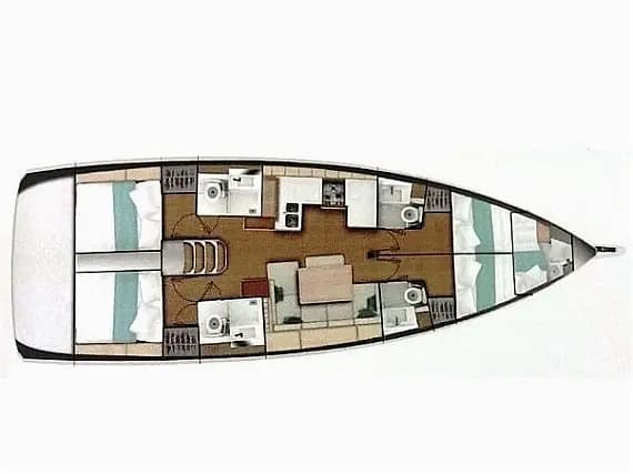 Sun Odyssey 490 in Corfu / Gouvia / D-Marin Marina Gouvia 的甲板布局图