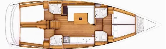 Deck plan of Sun Odyssey 479 in Athens / Alimos Marina