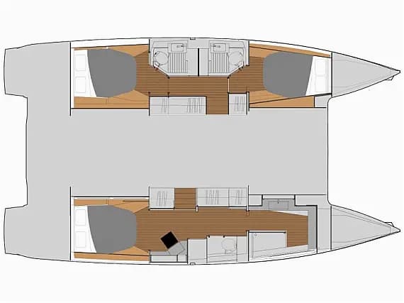 План на палубата на Astréa 42 in Tortola / Road Town / Fort Burt Marina