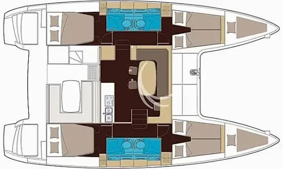 Planul punții pentru Lagoon 400 S2 in Preveza Main Port