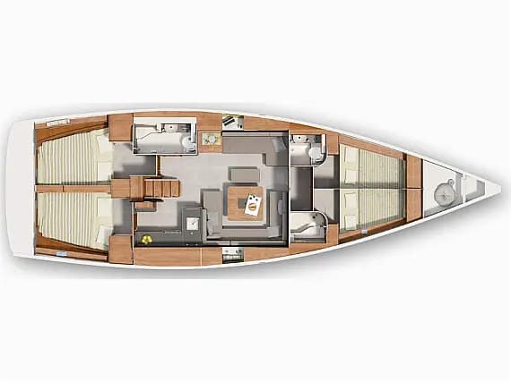 Deck plan of Hanse 455 in Athens / Alimos Marina