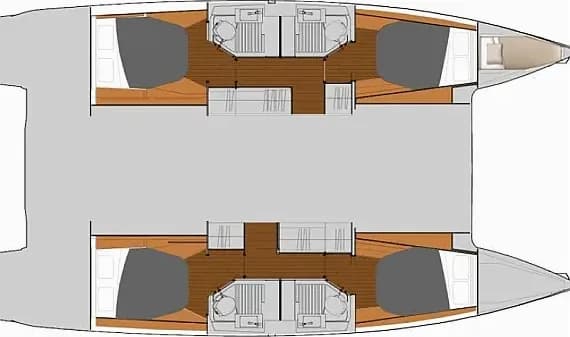 Planul punții pentru Astréa 42 in Marmaris Yacht Marina