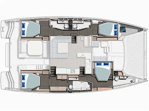 Planul punții pentru Leopard 50 in Corfu / Gouvia / D-Marin Marina Gouvia