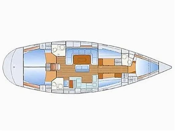 Deck plan of Bavaria 50 Cruiser in Lefkada / D-Marin Marina Lefkas