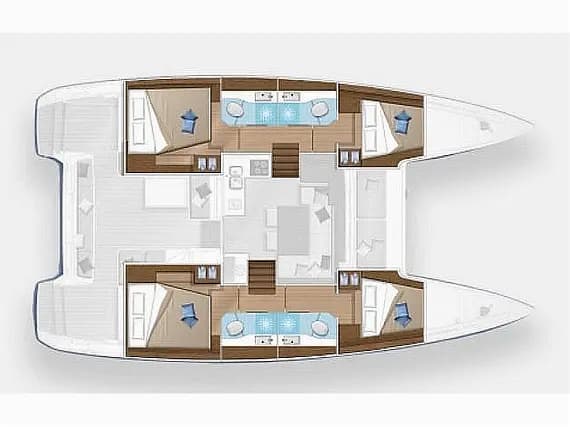 План на палубата на Lagoon 40 in Rogoznica / Marina Frapa