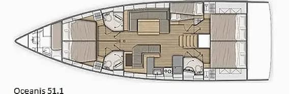 Deck plan of Oceanis 51.1 in Athens / Alimos Marina