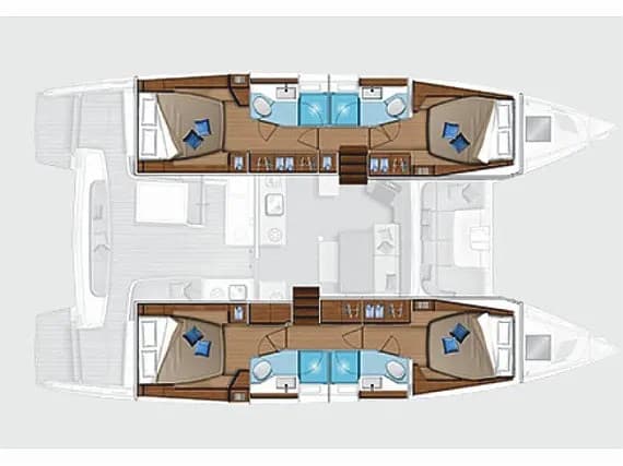 Lagoon 46 in Trogir / SCT Marina Trogir 的甲板布局图