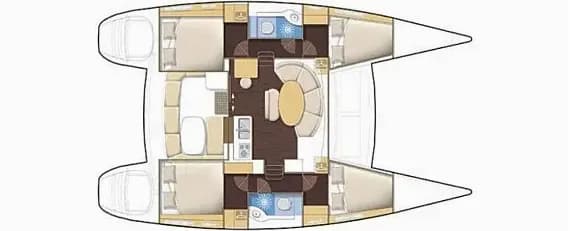 Planul punții pentru Lagoon 380 S2 in Ibiza / Marina Port Ibiza