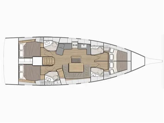 Deck plan of Dufour 460 in Athens / Alimos Marina