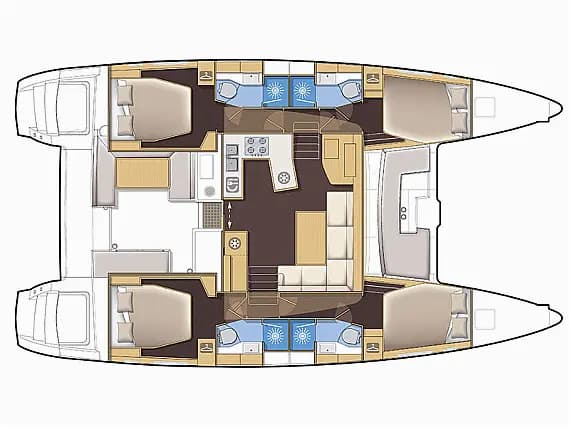Planul punții pentru Lagoon 450 in Sukošan / D-Marin Dalmacija Marina