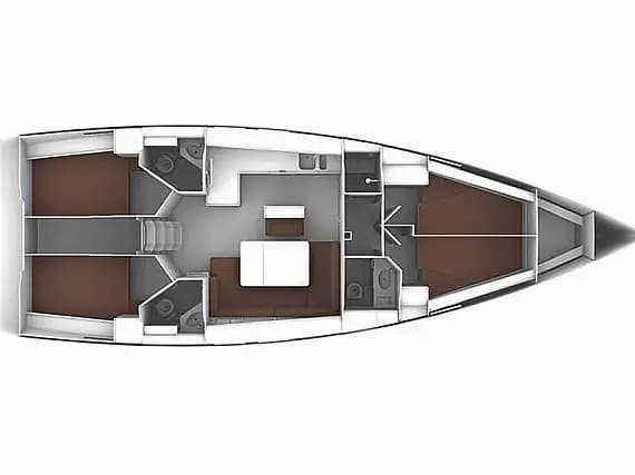 Deck plan of Bavaria Cruiser 46 in Lemmer