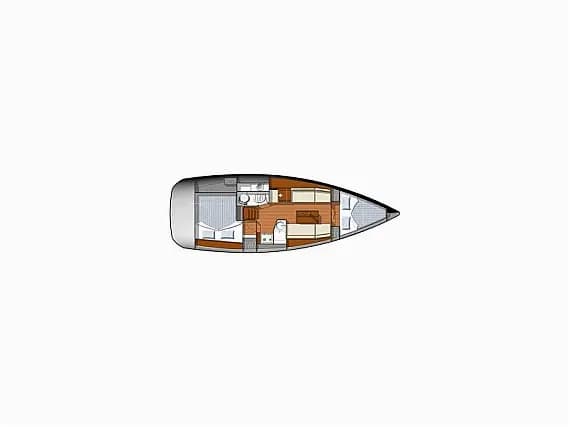 Deck plan of Sun Odyssey 33i in Split / ACI Marina Split
