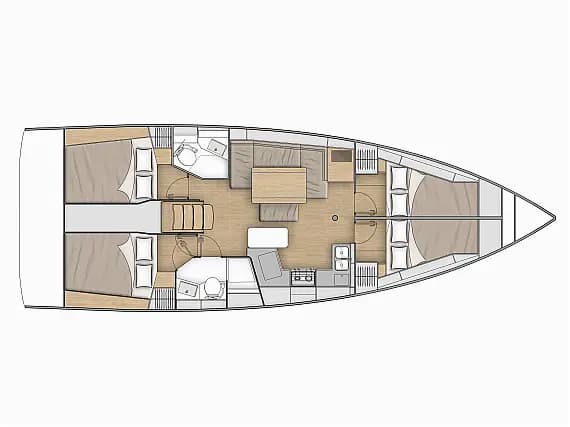 Deck plan of Oceanis 40.1 in Fethiye / Ece Marina