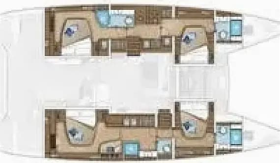 Planul punții pentru Lagoon 55 in Ibiza / Santa Eulària des Riu / Marina Santa Eulalia