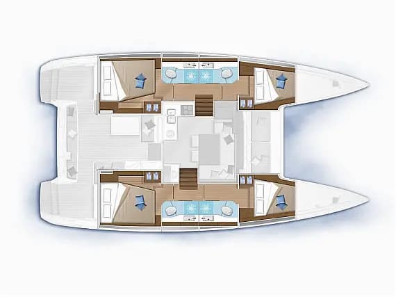 Planul punții pentru Lagoon 40 in Kaštel Gomilica / Marina Kaštela