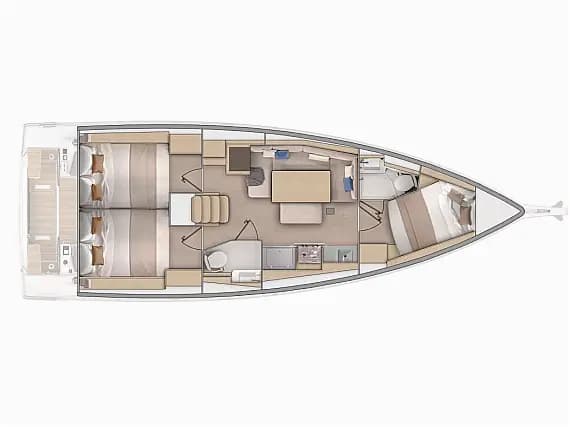 Deck plan of Oceanis 37.1 in Lefkada / Nikiana Marina