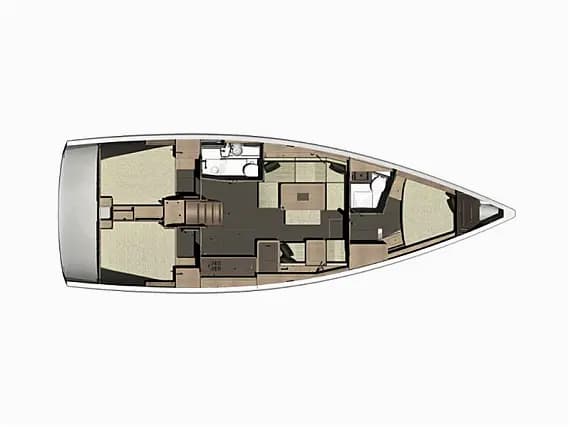 Deck plan of Dufour 412 Grand large in Šibenik / D-Marin Marina Mandalina