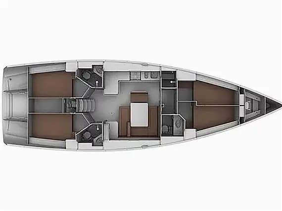 Deck plan of Bavaria 45 in La Spezia / Porto Mirabello