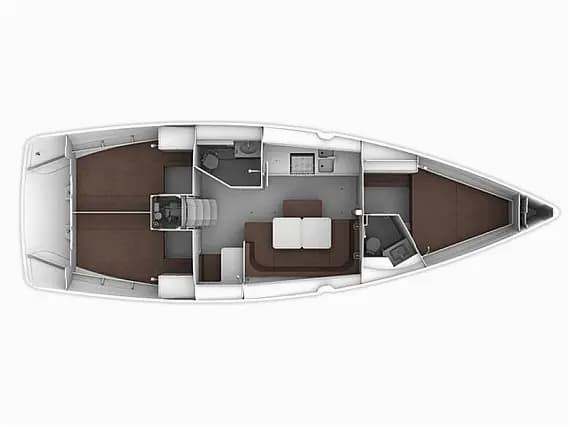 Deck plan of Bavaria Cruiser 41 in Split / ACI Marina Split