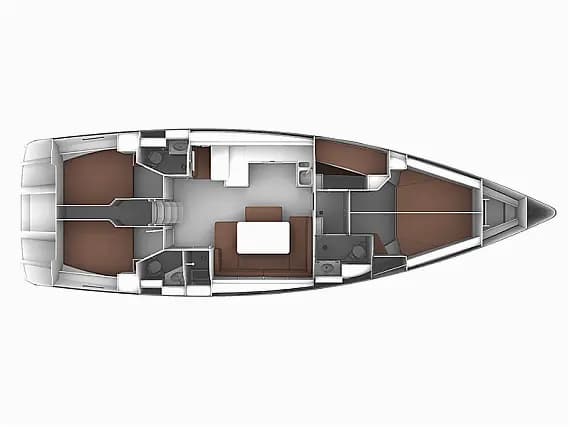 Deck plan of Bavaria Cruiser 51 in Lefkada / D-Marin Marina Lefkas