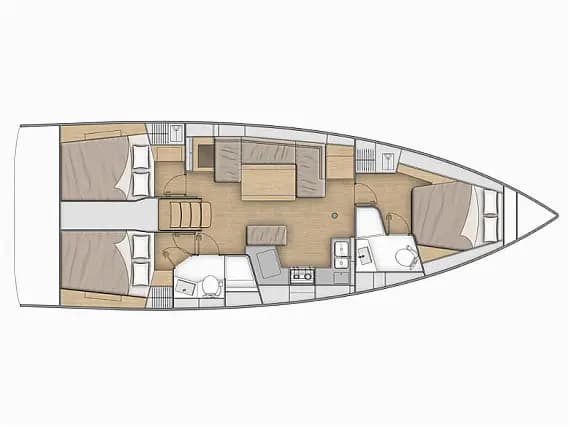 Deck plan of Oceanis 40.1 in Zadar / D-Marin Borik
