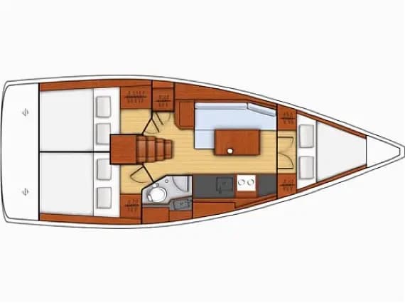 Deck plan of Oceanis 35.1 in Sardinia / Olbia / Marina di Olbia