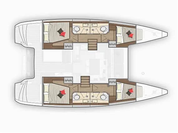 Planul punții pentru Lagoon 40 in Piraeus / Marina Zeas
