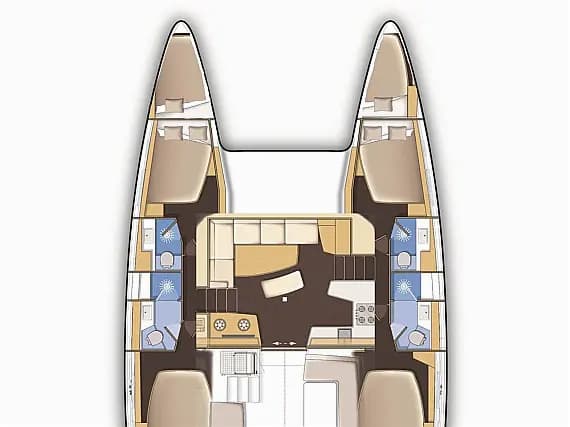 Planul punții pentru Lagoon 40 in Šibenik / D-Marin Marina Mandalina