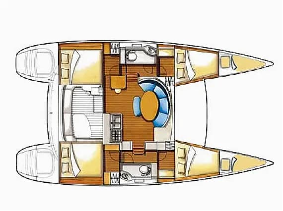 תוכנית הסיפון של Lagoon 380 in Šibenik / D-Marin Marina Mandalina