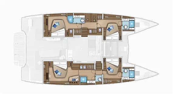 Planul punții pentru Lagoon 55 in Trogir / SCT Marina Trogir