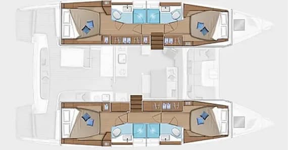 Planul punții pentru Lagoon 46 in Athens / Alimos Marina