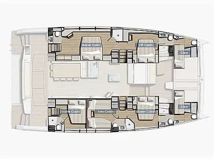 Planul punții pentru Bali 5.4 in Sardinia / Porto Rotondo - Punta Asfodeli / Marina di Asfodeli