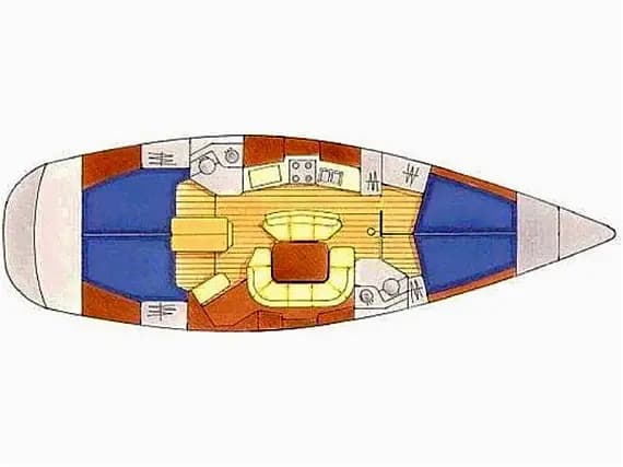 Deck plan of Sun Odyssey 45.2 in Arzon / Port du Crouesty