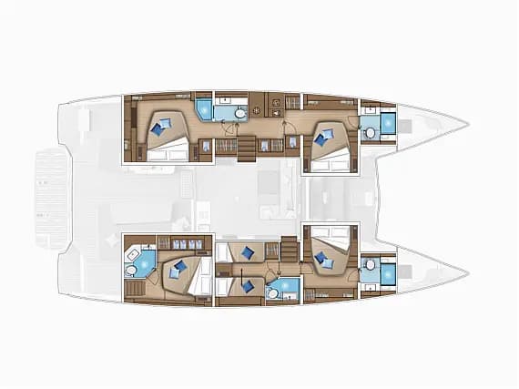 Planul punții pentru Lagoon 55 in Sardinia / Portisco / Cala dei Sardi