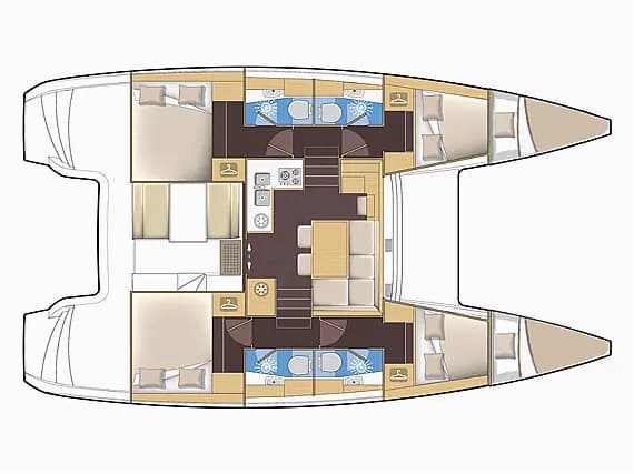Planul punții pentru Lagoon 39 in Šibenik / D-Marin Marina Mandalina