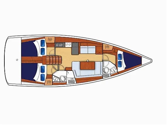 План на палубата на Oceanis 40.1 in Tortola / Road Town / Wickhams Cay II Marina